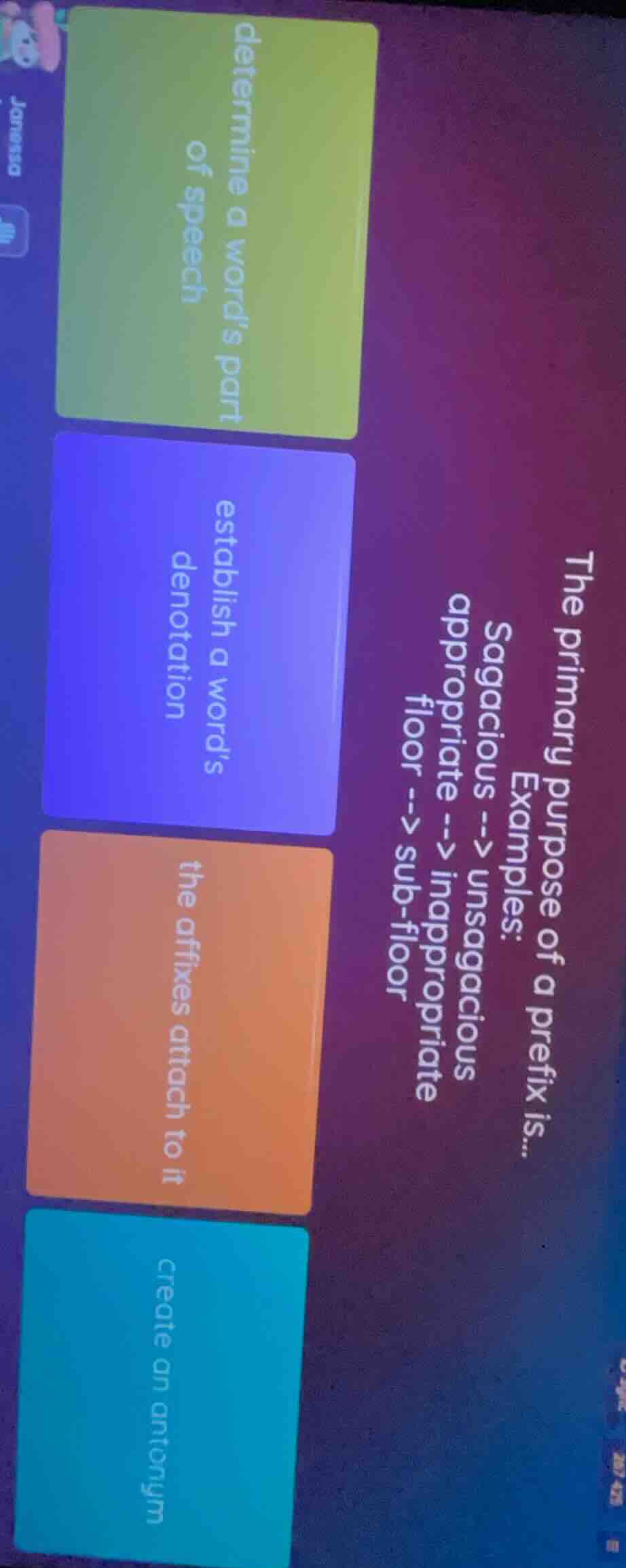 the primary purpose of a prefix is... examples: sagacious --> unsagacio…