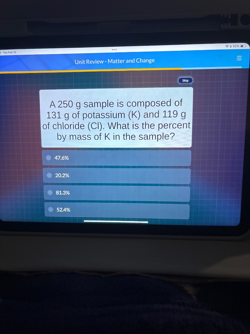 unit review - matter and change skip a 250 g sample is composed of 131 …