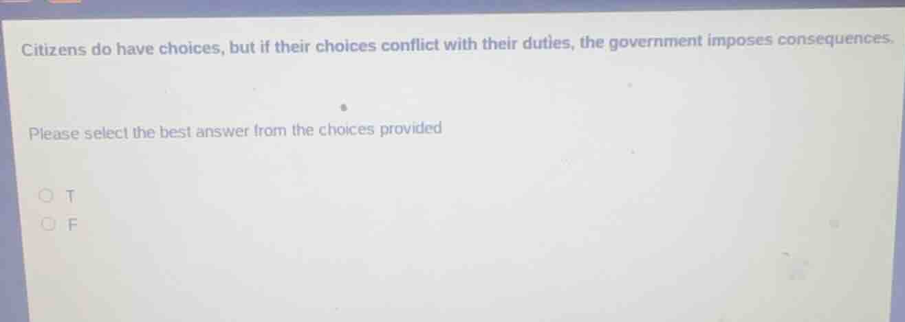 citizens do have choices, but if their choices conflict with their duti…