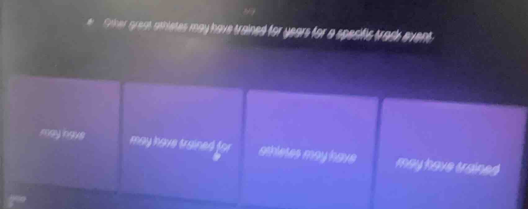 other great athletes may have trained for years for a specific track ev…