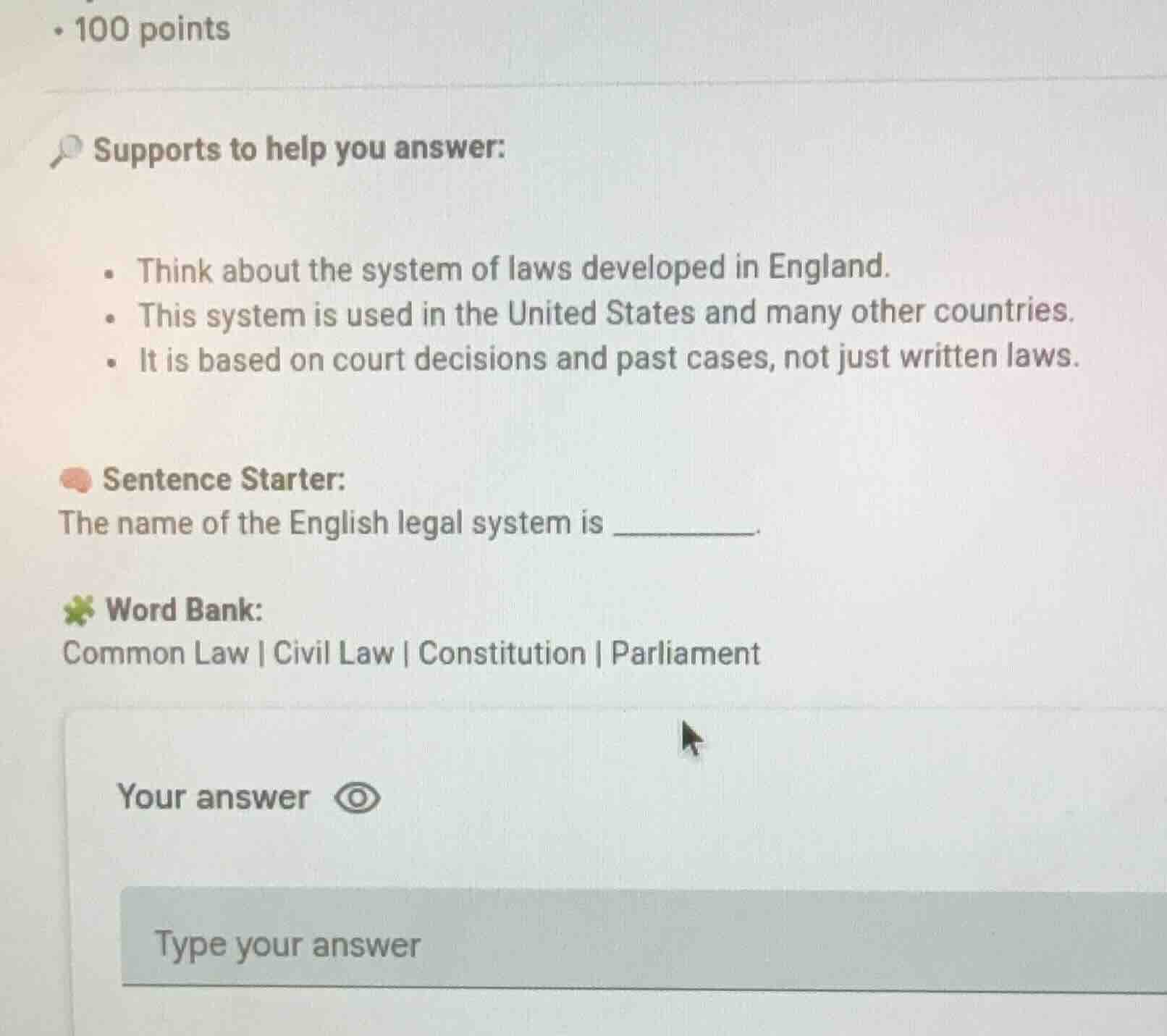 • 100 points supports to help you answer: • think about the system of l…