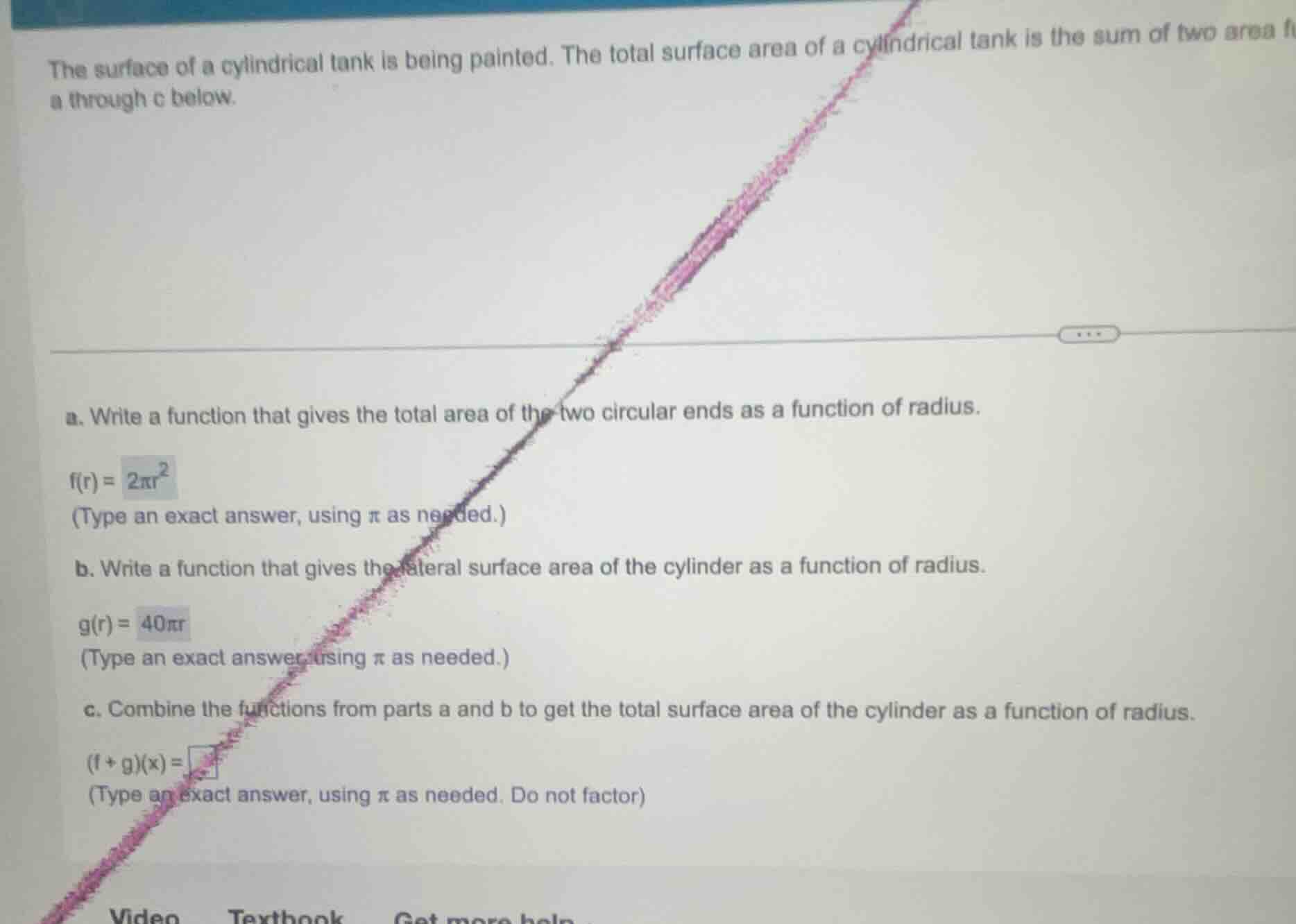 the surface of a cylindrical tank is being painted. the total surface a…