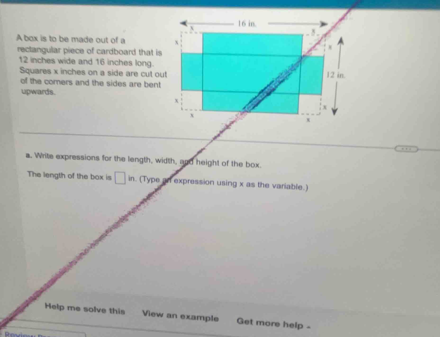 a box is to be made out of a rectangular piece of cardboard that is 12 …