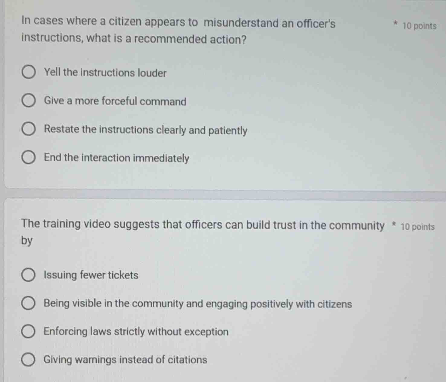 1. in cases where a citizen appears to misunderstand an officers instru…