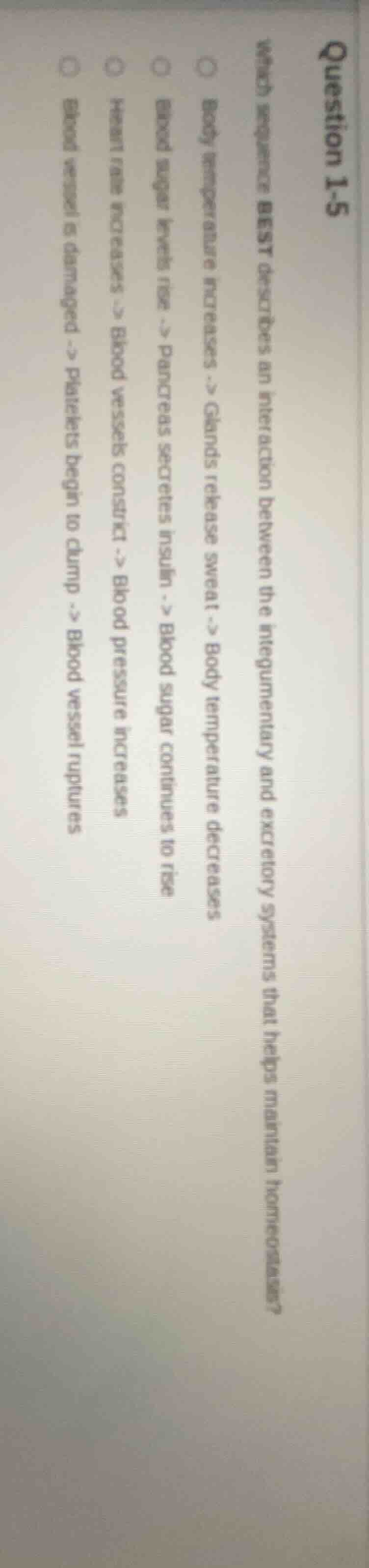 question 1-5 which sequence best describes an interaction between the i…