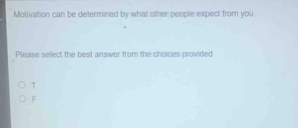 motivation can be determined by what other people expect from you. plea…
