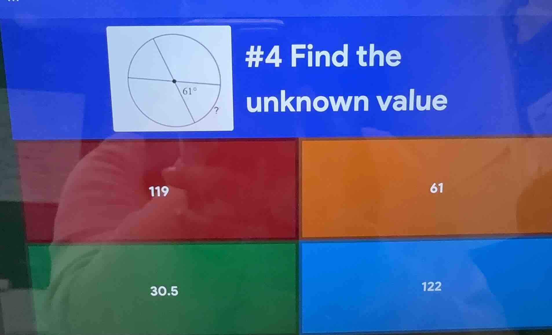 #4 find the unknown value 119 61 30.5 122