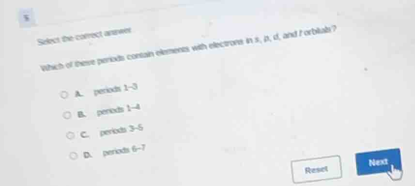 select the correct answer which of these periods contain elements with …