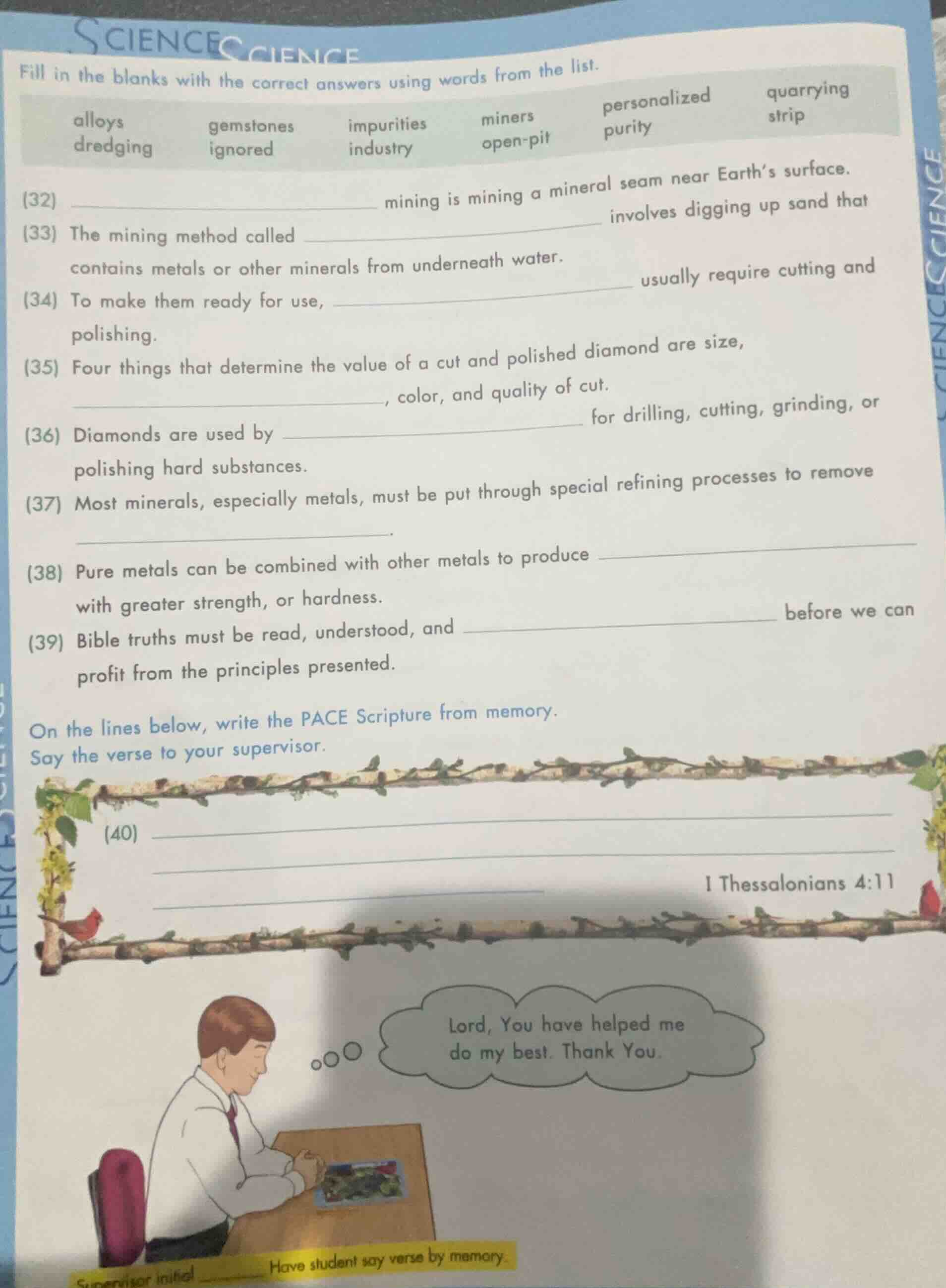 science science fill in the blanks with the correct answers using words…