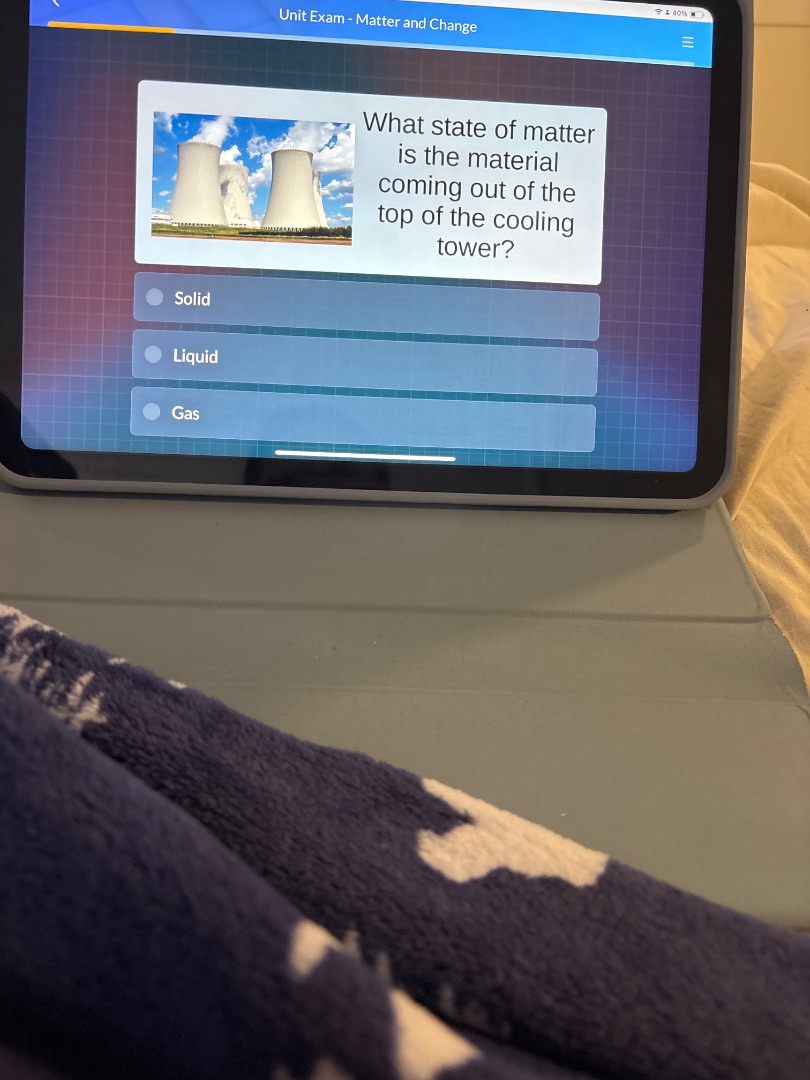 unit exam - matter and change what state of matter is the material comi…