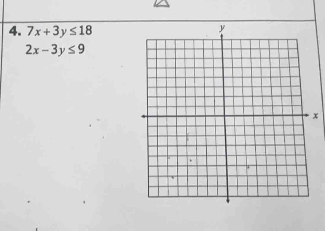 4. $7x+3y\\leq18$ $2x-3y\\leq9$