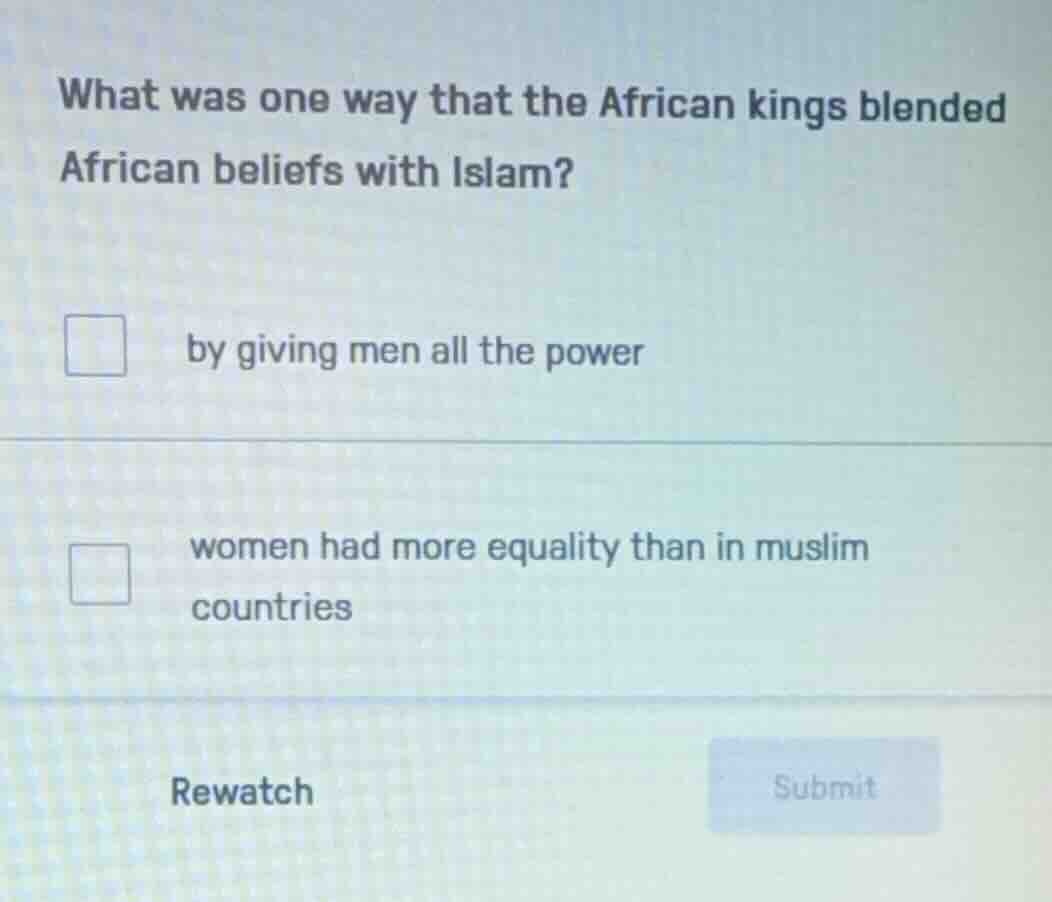 what was one way that the african kings blended african beliefs with is…