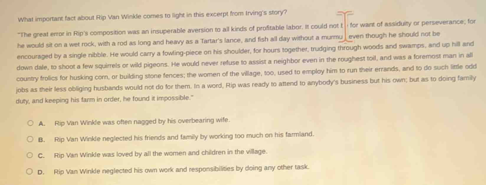 what important fact about rip van winkle comes to light in this excerpt…