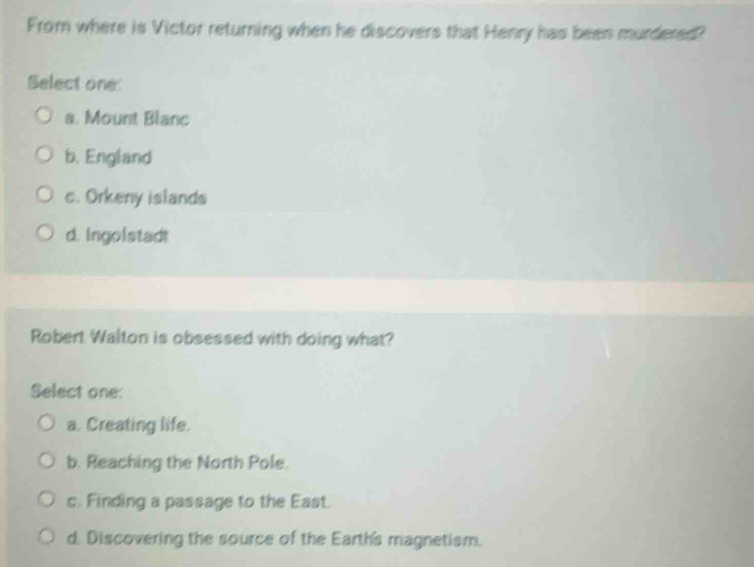 from where is victor returning when he discovers that henry has been mu…