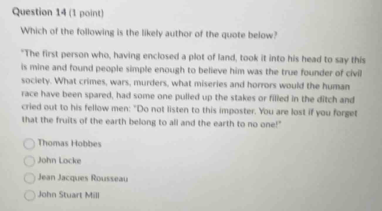 question 14 (1 point) which of the following is the likely author of th…