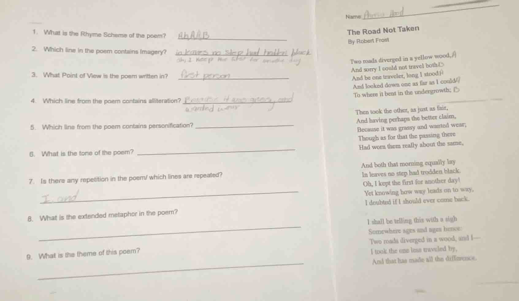 name:the road not takenby robert frosttwo roads diverged in a yellow wo…