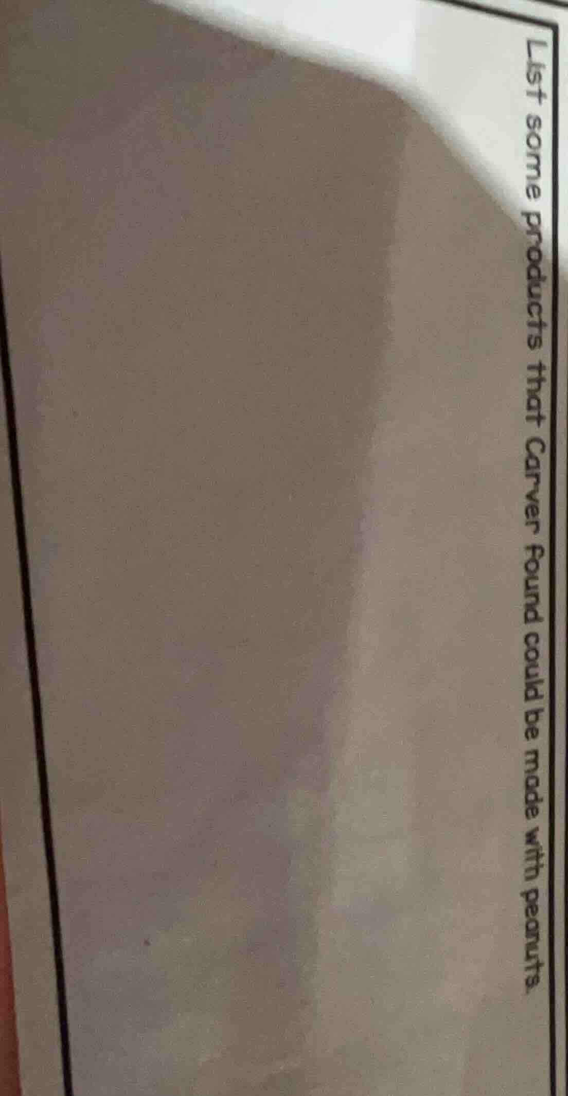 list some products that carver found could be made with peanuts.
