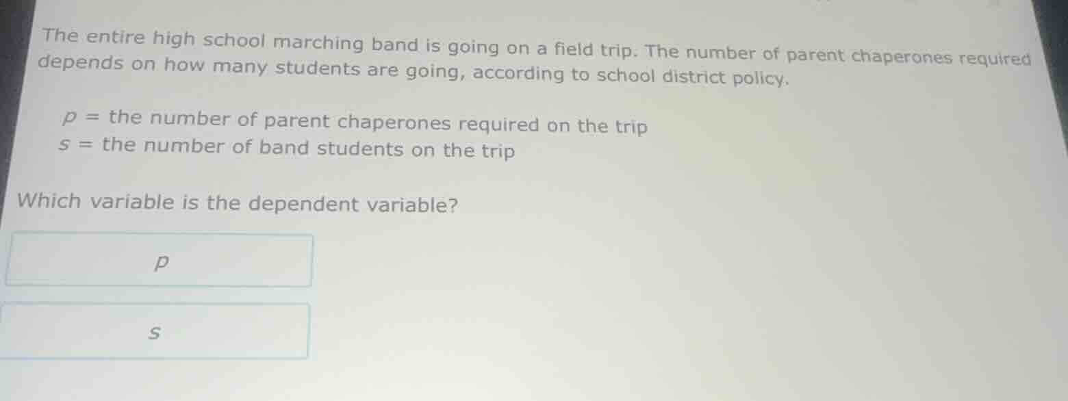 the entire high school marching band is going on a field trip. the numb…