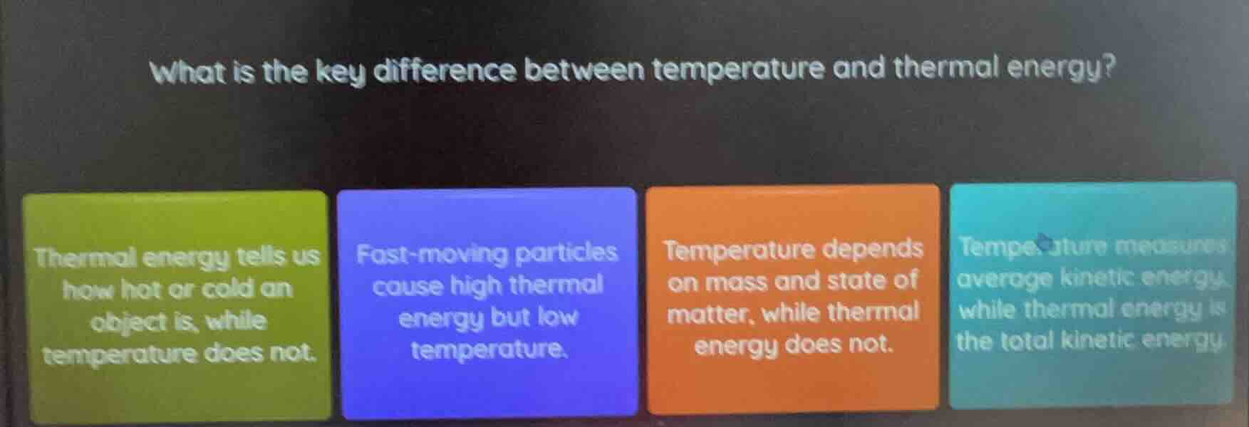 what is the key difference between temperature and thermal energy? ther…