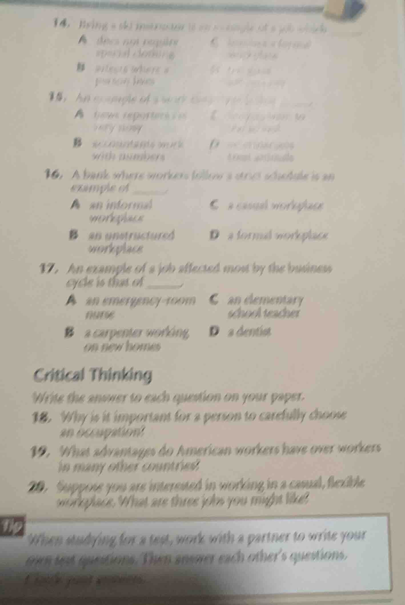 14. being a ski instructor is an example of a job which ______a does no…