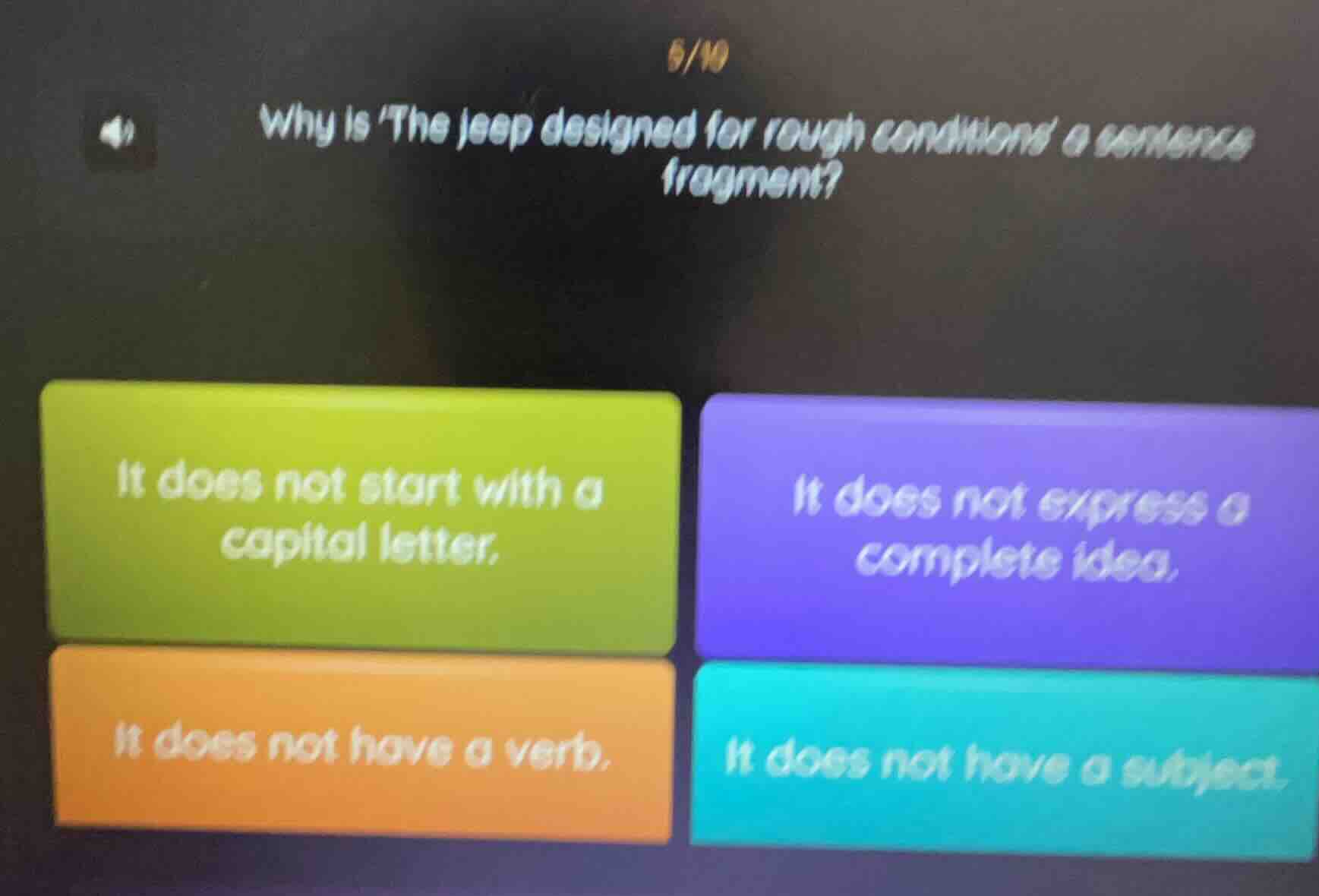 6/10 why is the jeep designed for rough conditions a sentence fragment?…