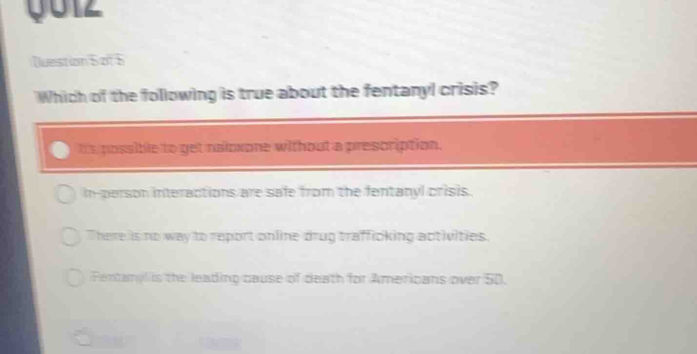 quiz question 5 of 5 which of the following is true about the fentanyl …