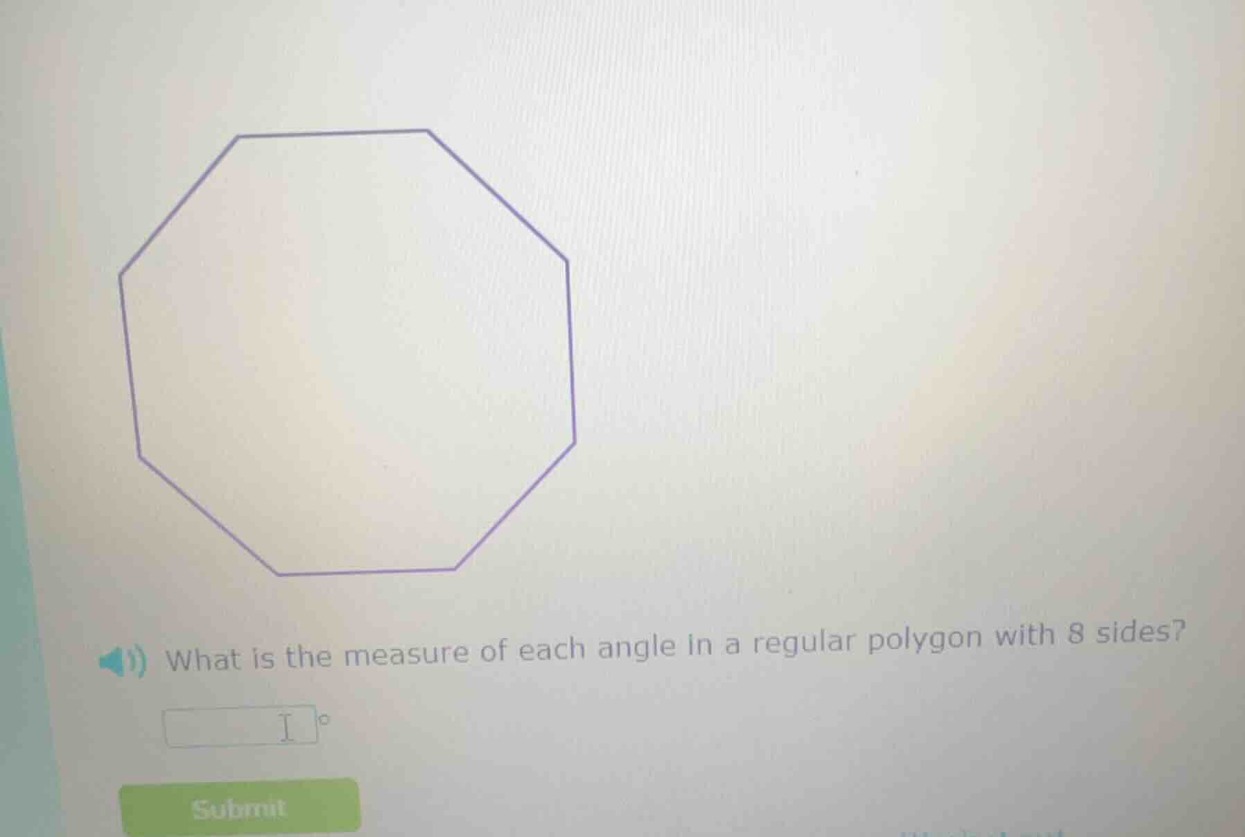 what is the measure of each angle in a regular polygon with 8 sides?