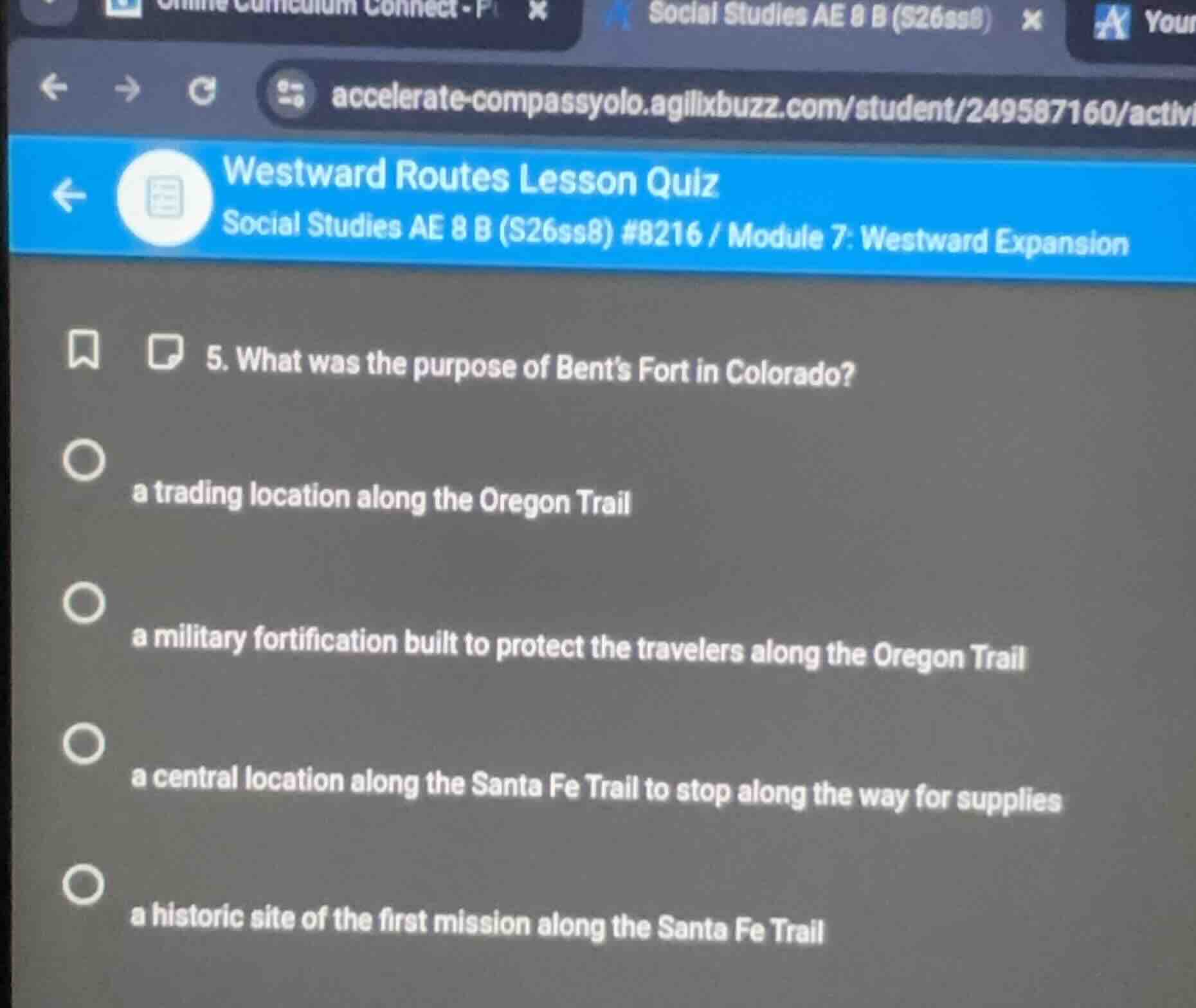 westward routes lesson quiz social studies ae 8 b (s26ss8) #8216 / modu…
