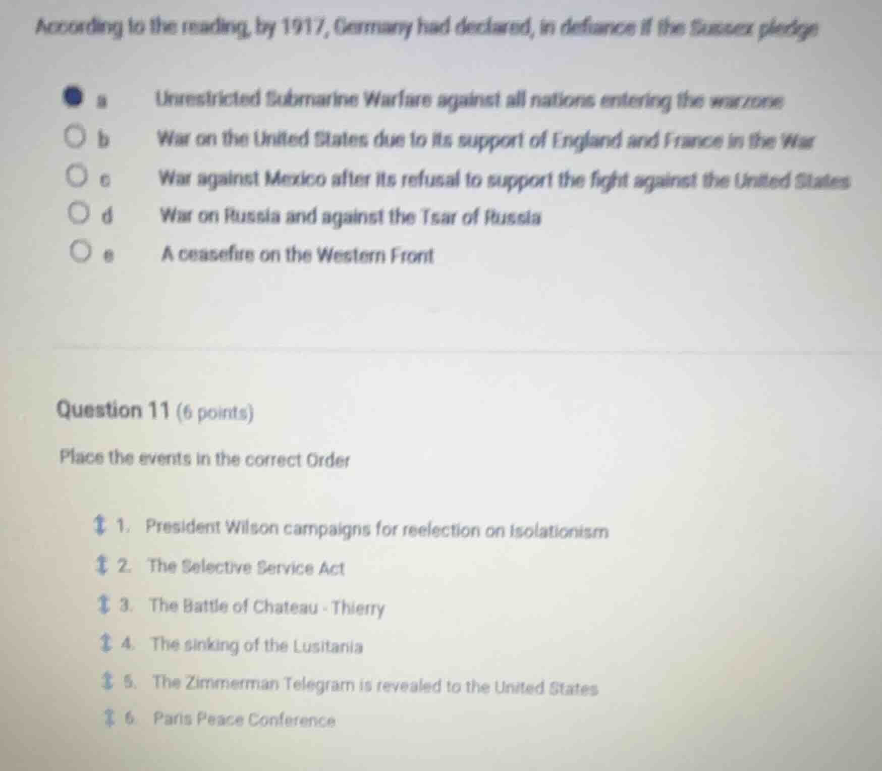 according to the reading, by 1917, germany had declared, in defiance of…