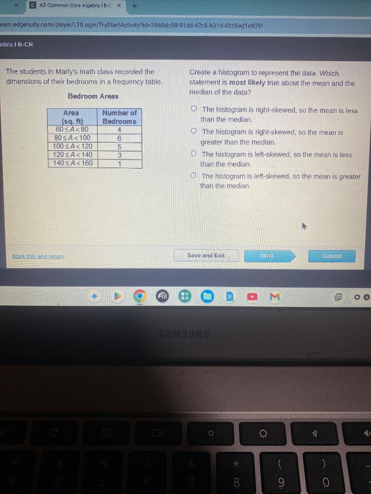 the students in marlys math class recorded the dimensions of their bedr…