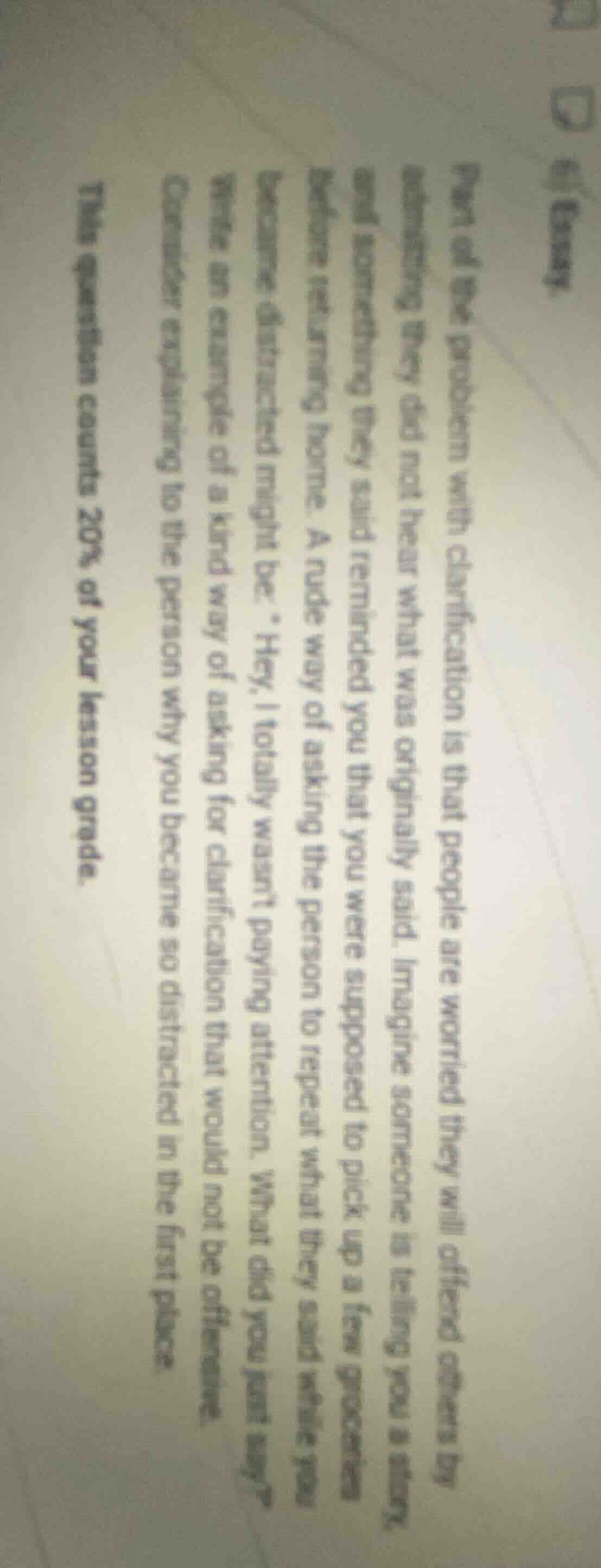 6) essay part of the problem with clarification is that people are worr…