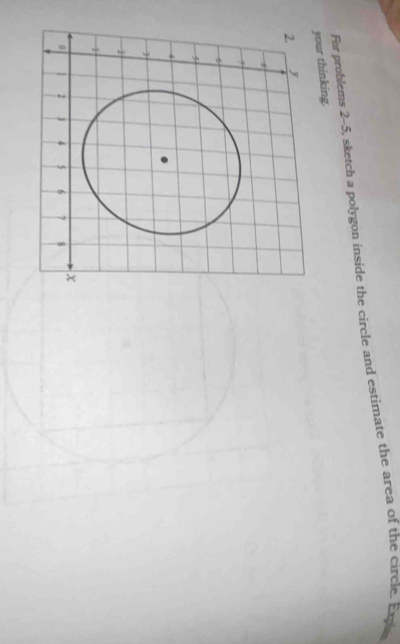 2. for problems 2-5, sketch a polygon inside the circle and estimate th…