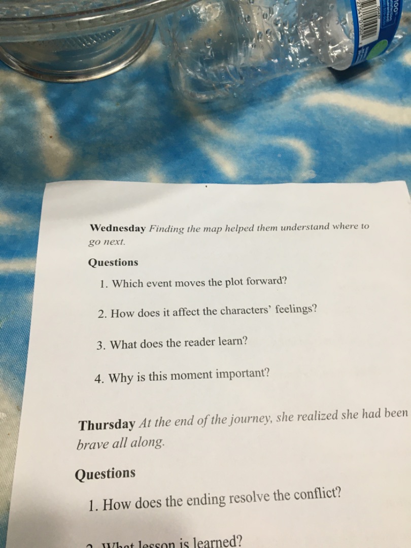 wednesday finding the map helped them understand where to go next. ques…