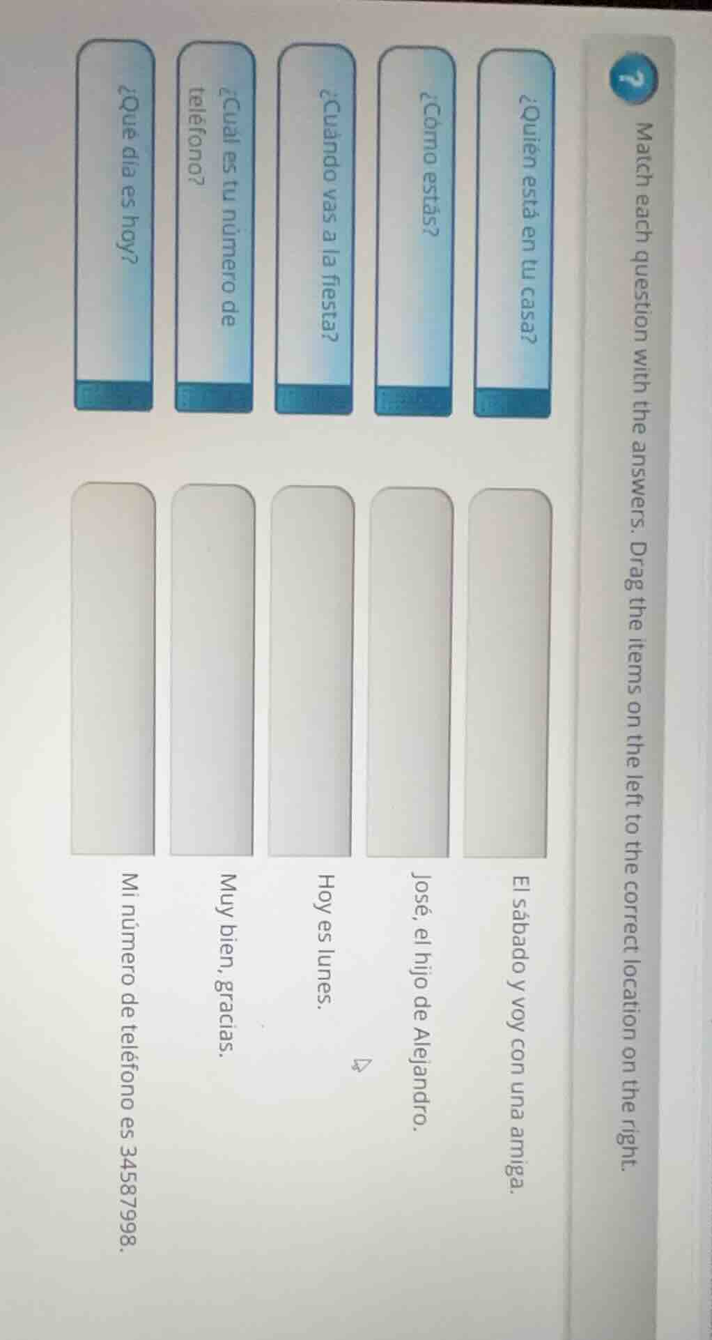 match each question with the answers. drag the items on the left to the…