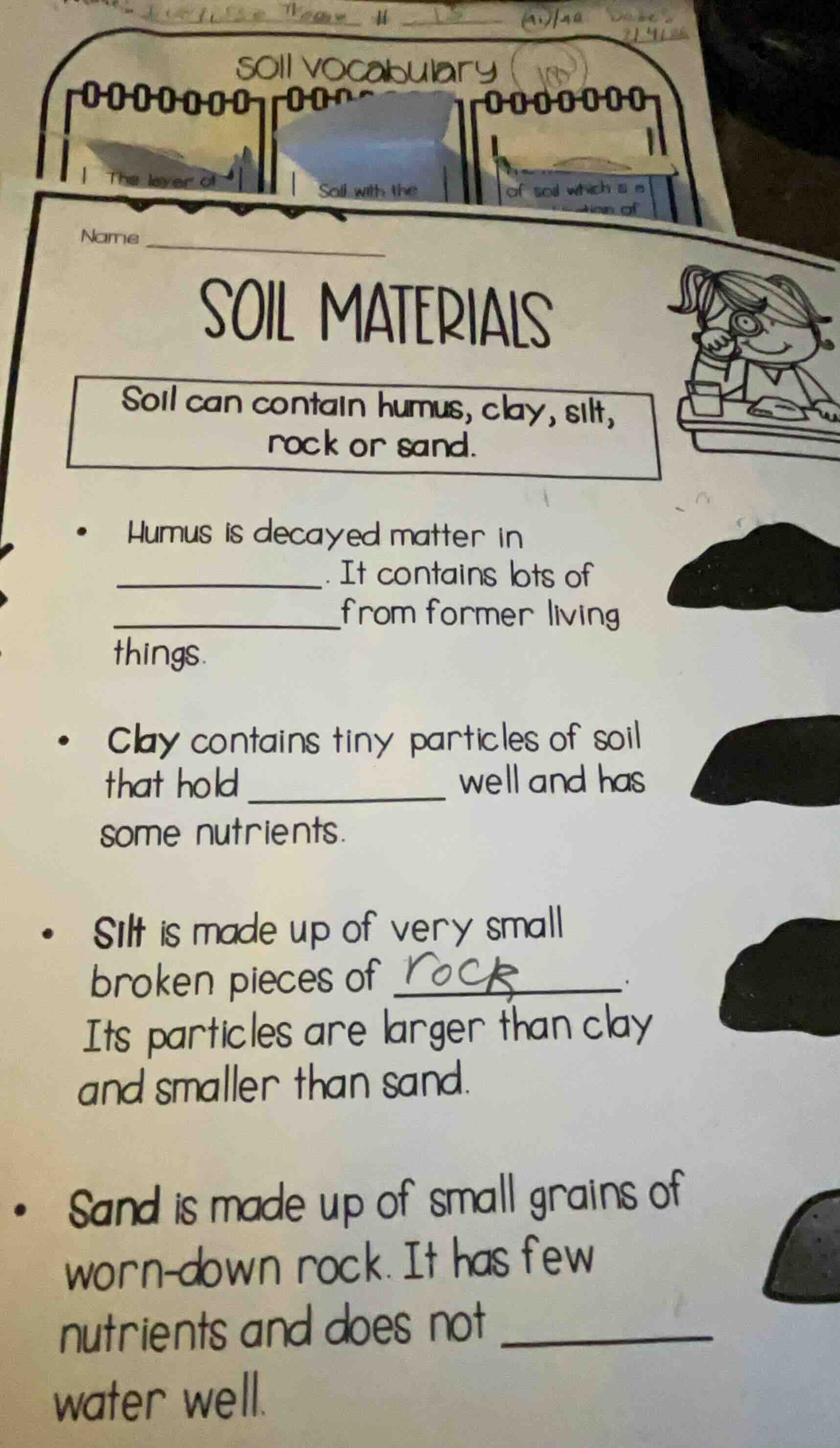 name______soil materialssoil can contain humus, clay, silt,rock or sand…