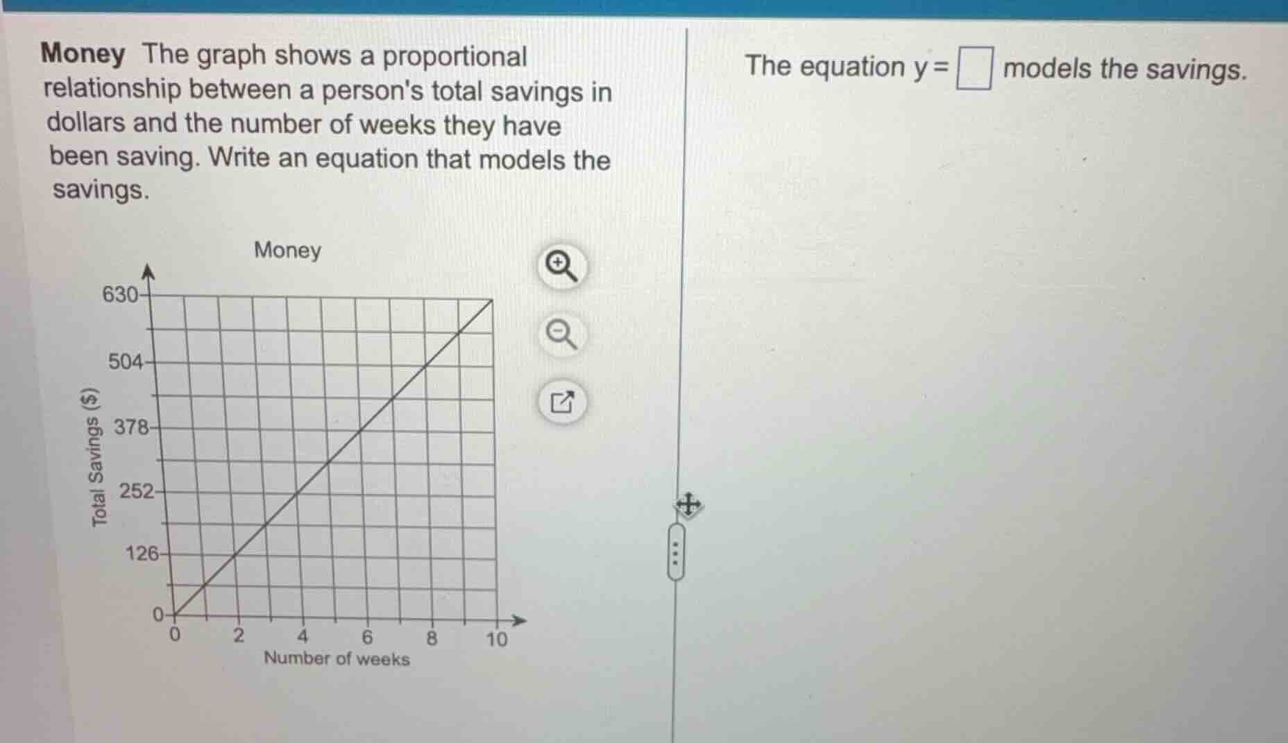 money the graph shows a proportional relationship between a persons tot…