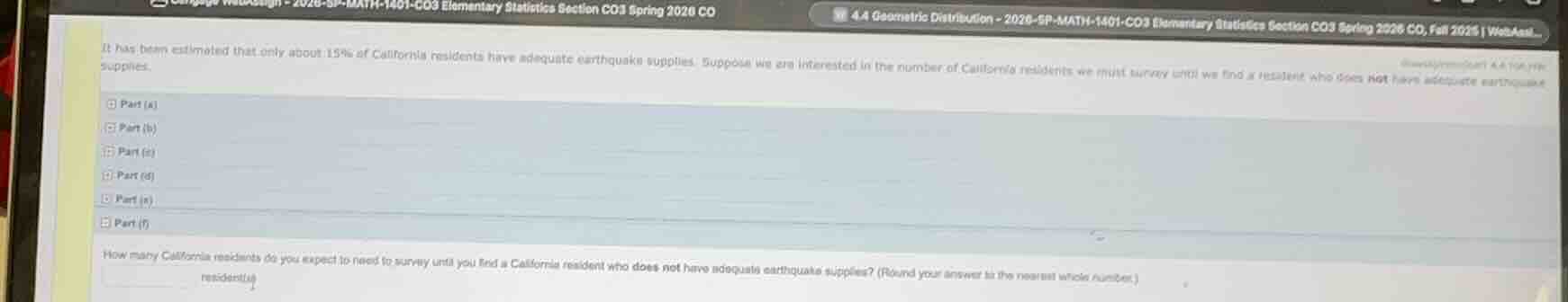 it has been estimated that only about 15% of california residents have …