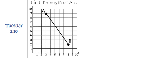 find the length of ab. tuesday 2.10