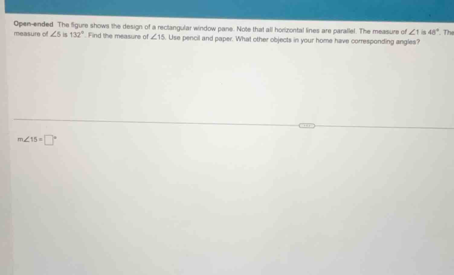 open-ended the figure shows the design of a rectangular window pane. no…