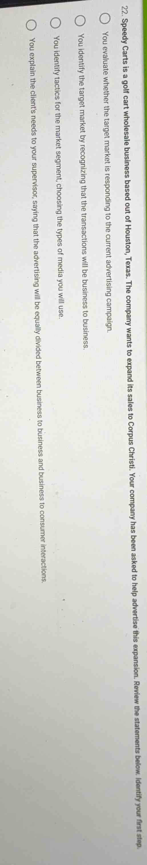 22. speedy carts is a golf cart wholesale business based out of houston…