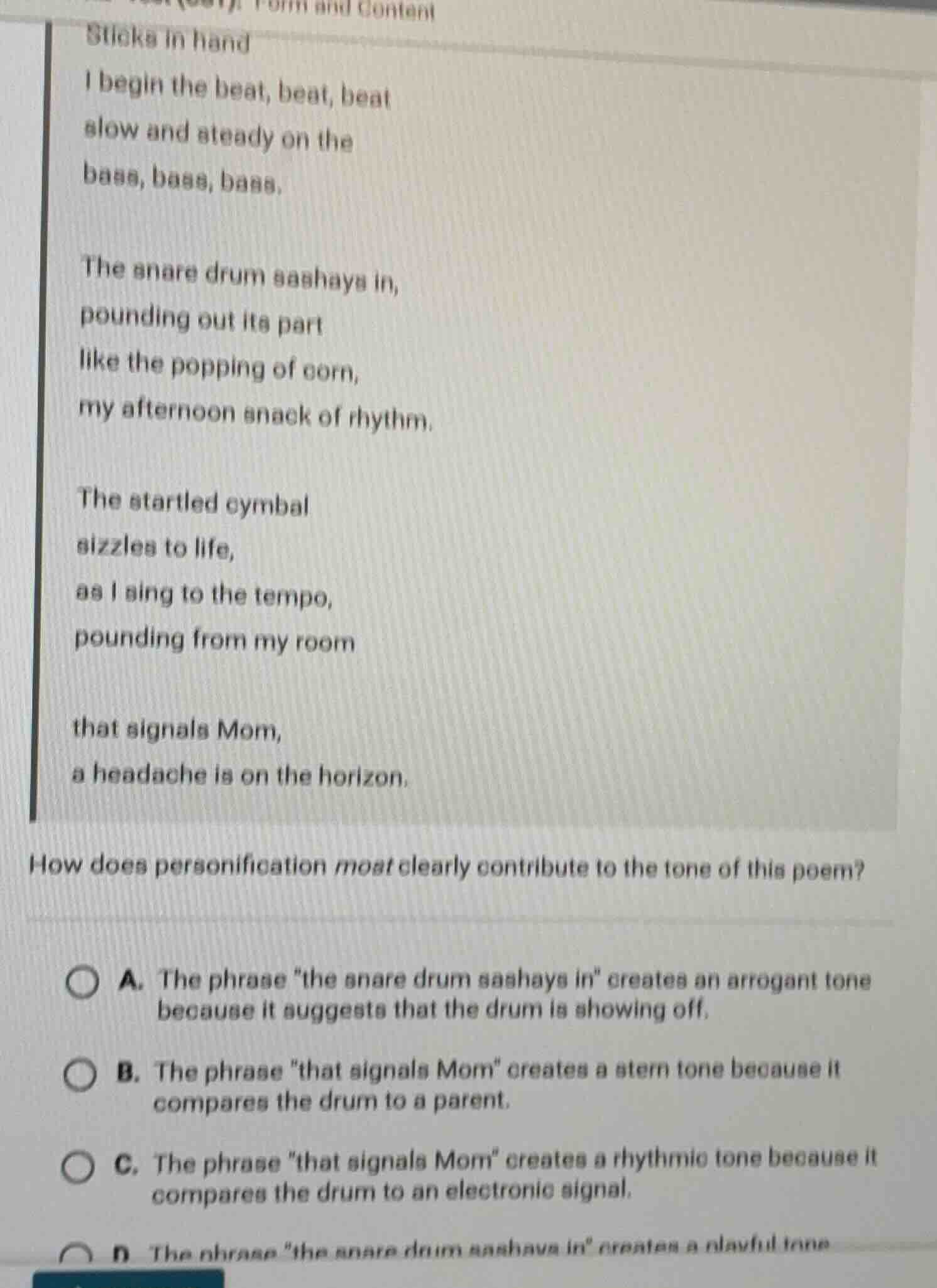 sticks in handi begin the beat, beat, beatslow and steady on thebass, b…