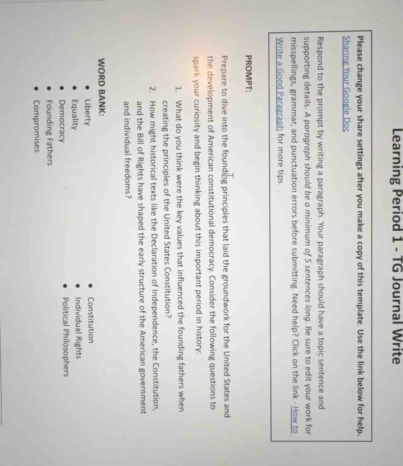 learning period 1 - tg journal write please change your share settings …