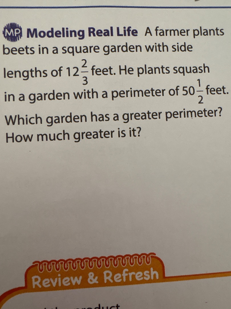 mp modeling real life a farmer plants beets in a square garden with sid…