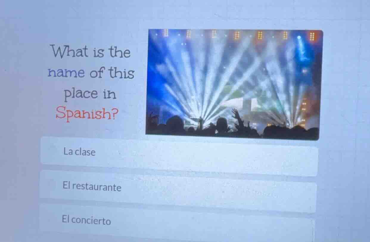 what is the name of this place in spanish? la clase el restaurante el c…