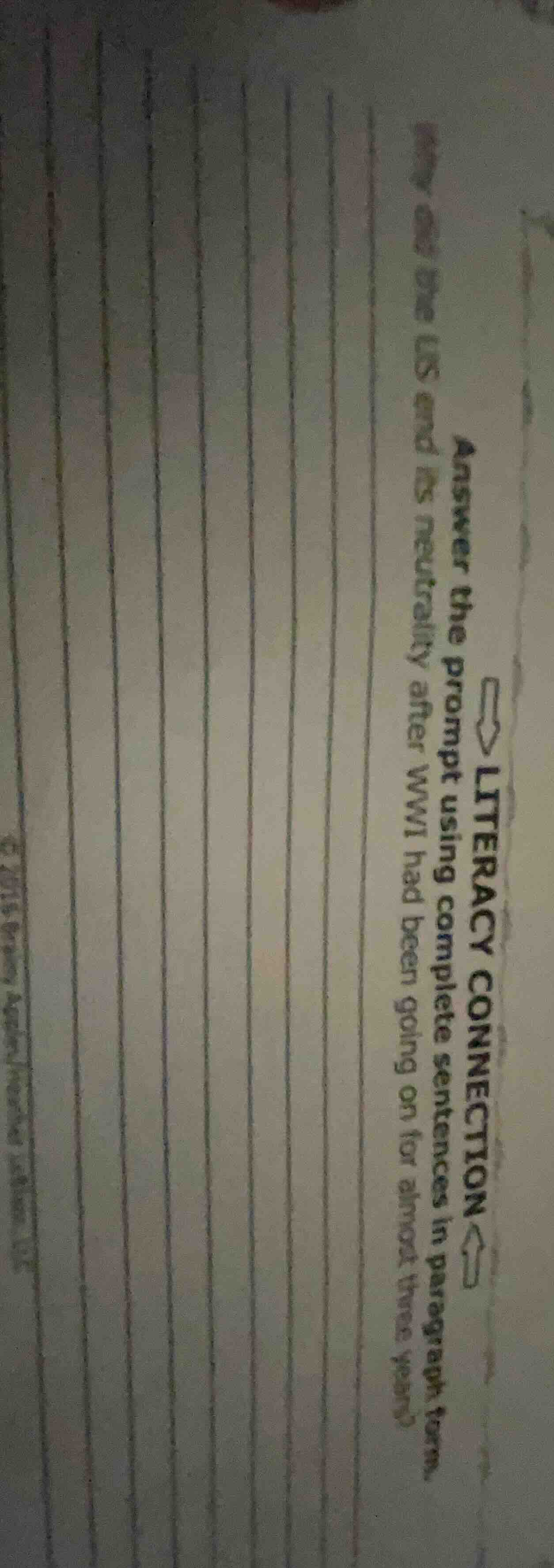 literacy connection answer the prompt using complete sentences in parag…