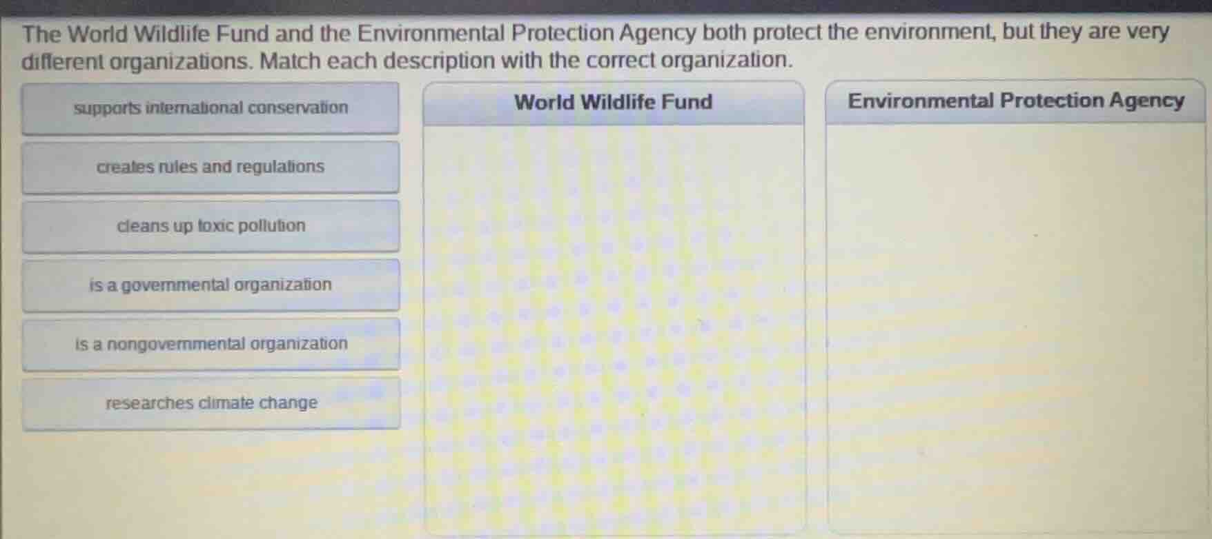 the world wildlife fund and the environmental protection agency both pr…