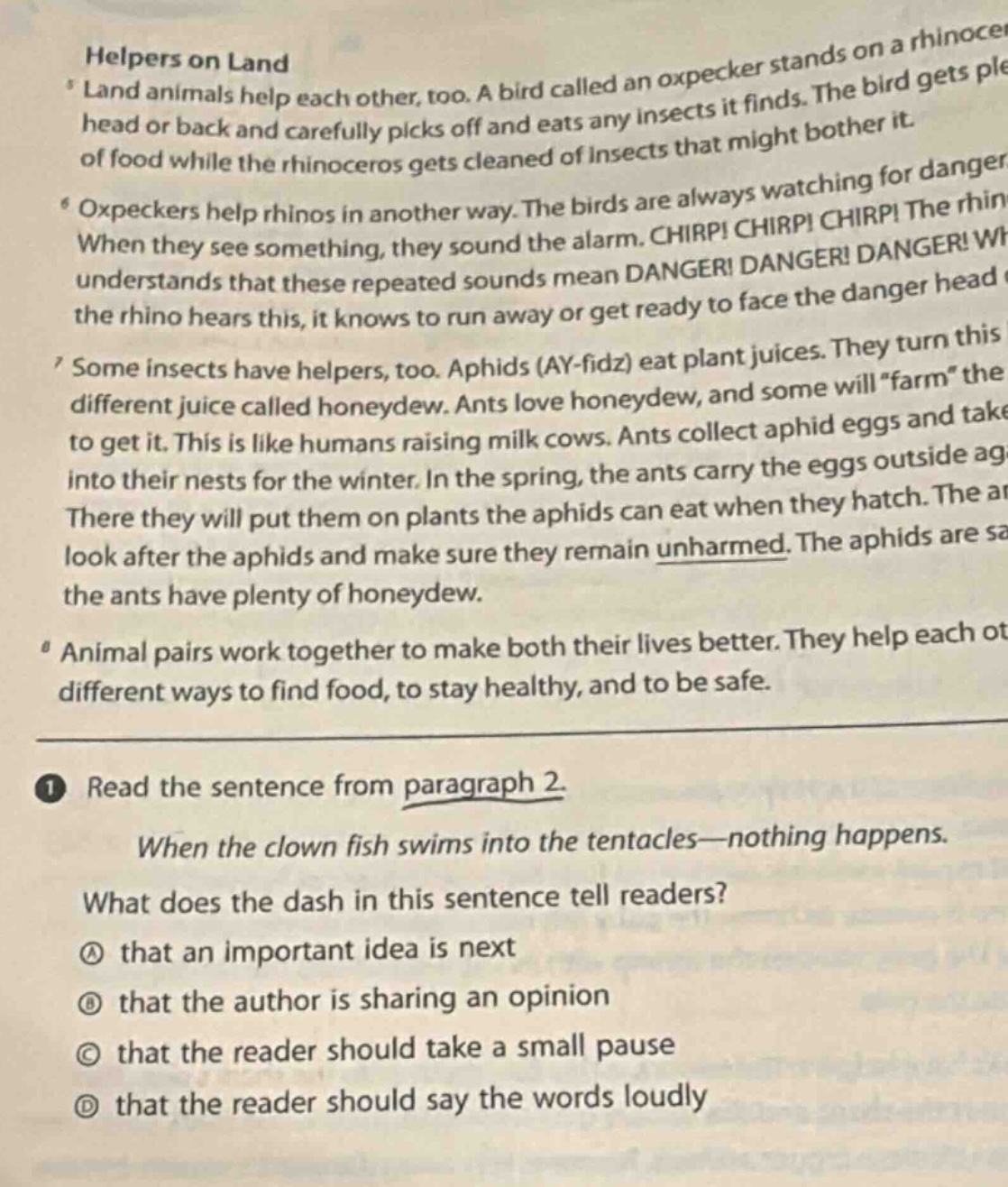 helpers on land5 land animals help each other, too. a bird called an ox…
