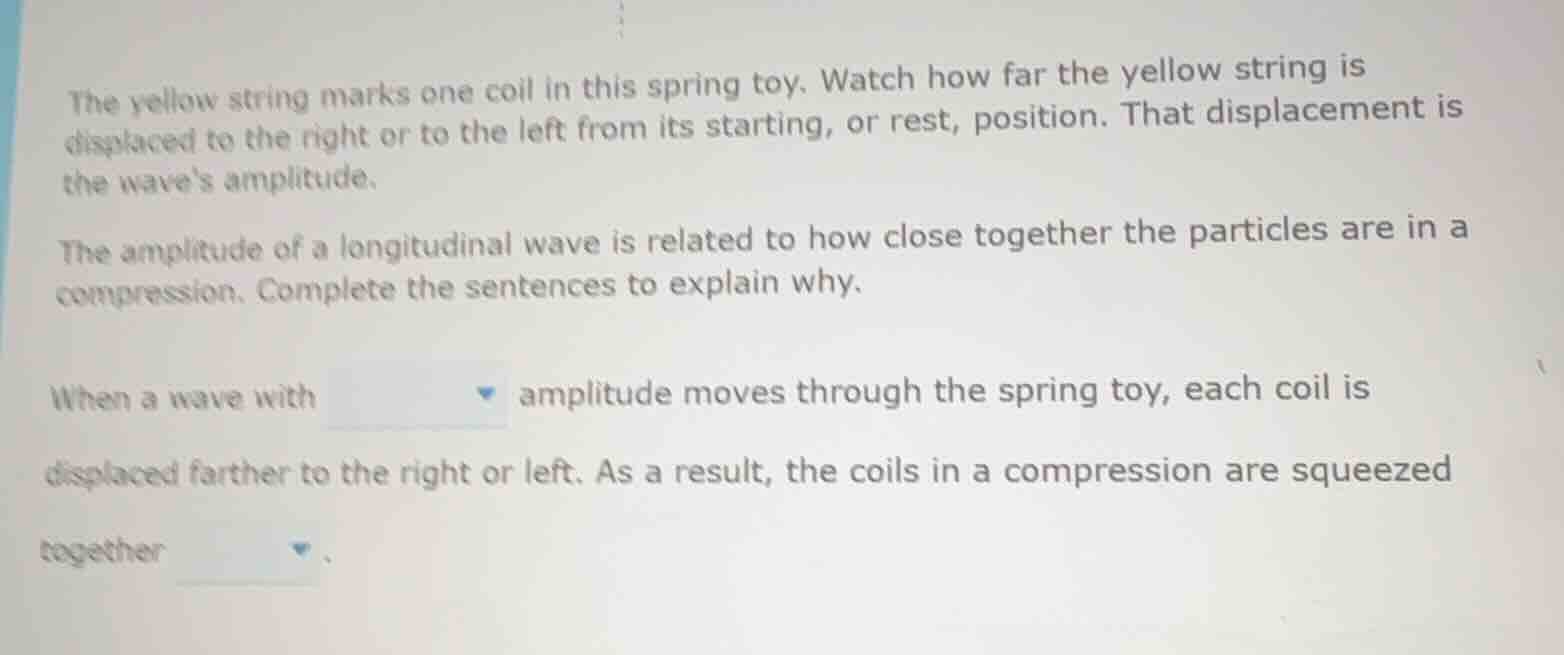 the yellow string marks one coil in this spring toy. watch how far the …