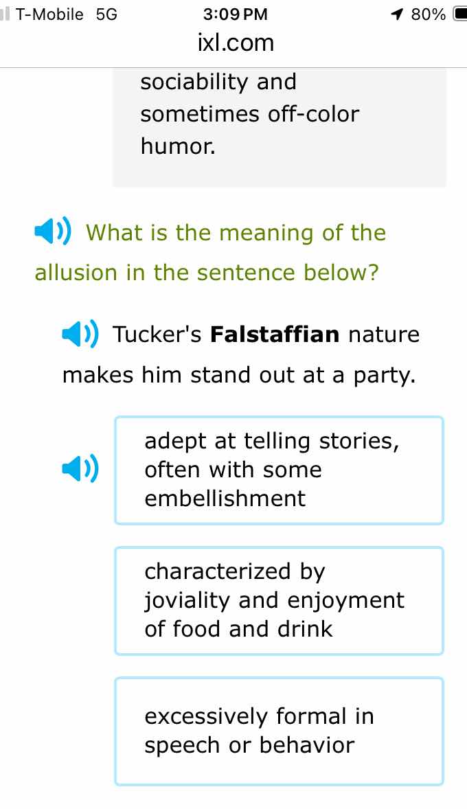 sociability and sometimes off-color humor. what is the meaning of the a…