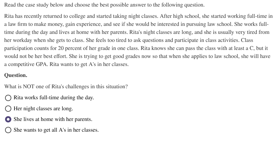 read the case study below and choose the best possible answer to the fo…